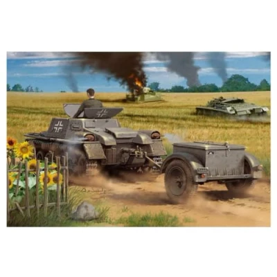 Image of Hobbyboss 80146 Munitionsschlepper auf Panzerkampfwagen I Ausf A with Ammo Trailer Model Making, White
