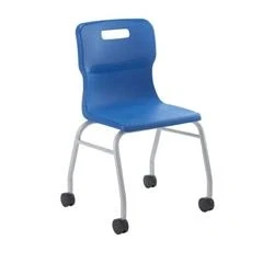 Image of Titan Move 4 Leg Chair With Castors Blue T301 B