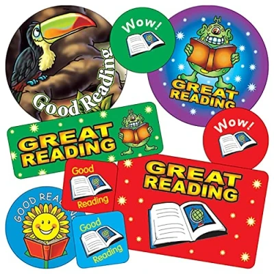 Image of 275 Mixed Great Reading Comprehension Motivational Childrens Pupils School Praise Teachers Reward Stickers Primary Teaching Services