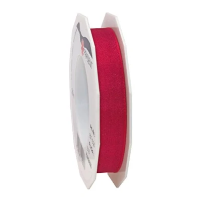Image of C.E. Pattberg Präsent Four Seasons Organza wired edge Ribbon Raspberry 15 mm width, 25 m length
