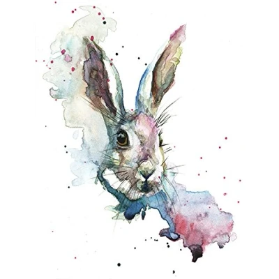 Image of The Art Group Sarah Stokes March Hare Canvas Print, Cotton, Multi Colour, 1.8 x 30 40 cm