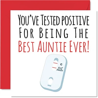 Image of Funny Birthday Cards for Auntie Positive Best Ever Joke Happy Card Aunt from Nephew Niece, Aunty Gifts, 145mm x Greeting Gift