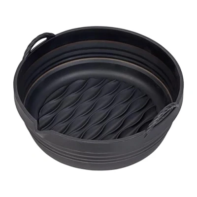 Image of Tala Round Silicone Air Fryer Liner 21.5 dia. x 9cm Non Stick, Heat Resistant, Easy to Clean Perfect for Fryers, Collapsible and Space Saving Comes With Pouring Lip
