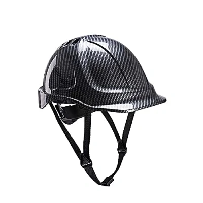 Image of Portwest PC55GRR Endurance Work Safety Helmet EN 397 Carbon Look, for Guide, Powers, architect, Ladder, Engineers, Grey