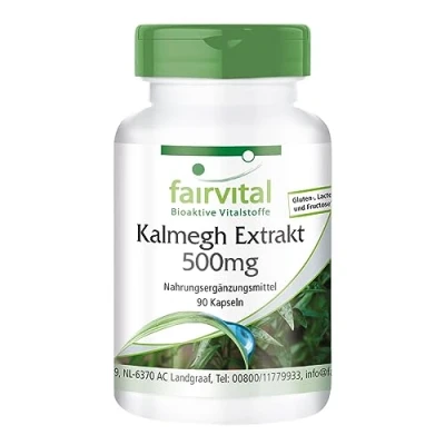 Image of Fairvital Kalmegh Extract 500 mg 90 Capsules 5 Times Concentrated Leaf for 3 Months Tested Quality and high Dosage 100% Vegan Made in Germany.
