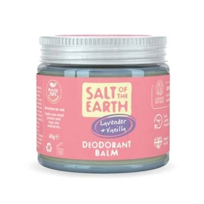 Image of Salt Of the Earth Natural Deodorant Balm by Vegan Long Lasting Protection Leaping Bunny Approved Plastic Aluminium Free, Lavender &amp; Vanilla, 60 g