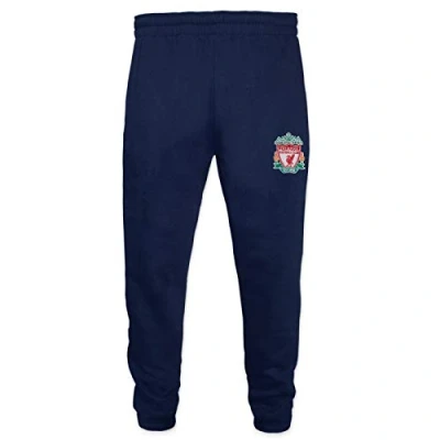Image of Liverpool FC Official Gift Boys Slim Fit Fleece Joggers Jog Pants Navy 6 7 Years