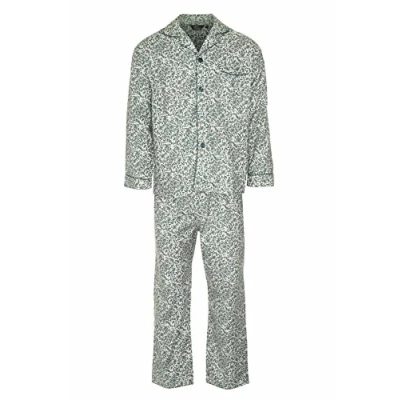 Image of Champion Mens Paisley Warm Brushed Cotton Pyjama Lounge Wear Green 3XL
