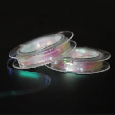 Image of Tigofly 2 Small Spools 2.3mm Wide Flat Pearl Coating Holographic Tinsel Magnum Flashabou Sparkle Flash Fly Tying Materials