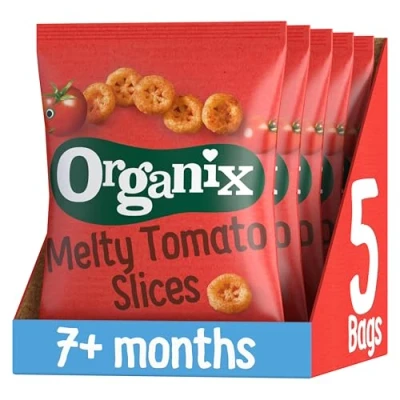 Image of Organix Melty Tomato Slices, Organic Baby Finger Food Snack 7+ Months, 20 g (Pack of 5)