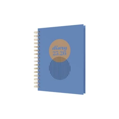 Image of Collins &#039;Scandi&#039; 12 Month Planner, August 2025 2026 Day to Page Diary, A5 Hard Cover, Blue