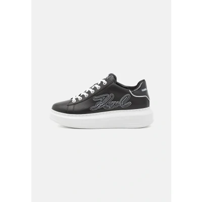 Image of KARL Lagerfeld Kapri Signia Emboss LACE Trainers black, Women&#039;s, Size: 7, Black Leather