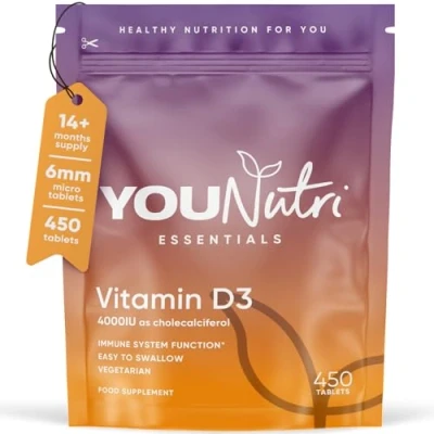 Image of Vitamin D3 4000 iu D Tablets 450 Easy Swallow 14+ Month Supply Vegetarian Supplements Immune System Booster Gluten Free