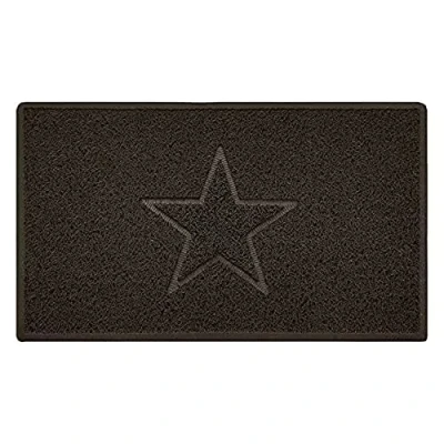 Image of Nicoman Star Embossed Shape Entrance Door Mat Dirt Trapper Jet Washable Doormat Drainage Outdoor Use Only (Medium, Brown, 75 x 44cm)