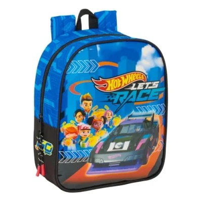 Image of Safta HOT WHEELS LET&#039;S RACE Children&#039;s Backpack, School Adaptable to Trolley, Ideal for Nursery, Comfortable and Versatile, Quality Resistance, 22 x 10 27 cm,