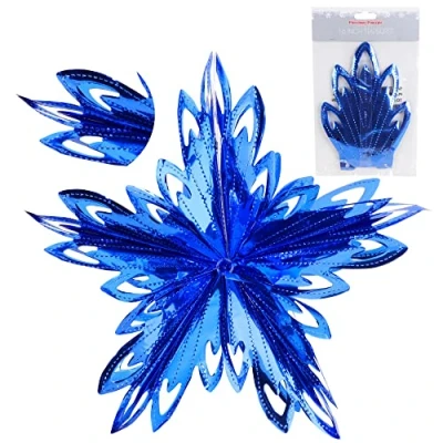 Image of Christmas Concepts® 16 (1.3ft) Large Foil 3D Star Hanging Decoration Trimming (Royal Blue)