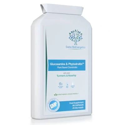 Image of Vegan Glucosamine Phytodroitin Complex 90 Capsules with Plant Based Chondroitin, Turmeric, Rosehip and Vitamin C to Support Cartilage Bones UK Made