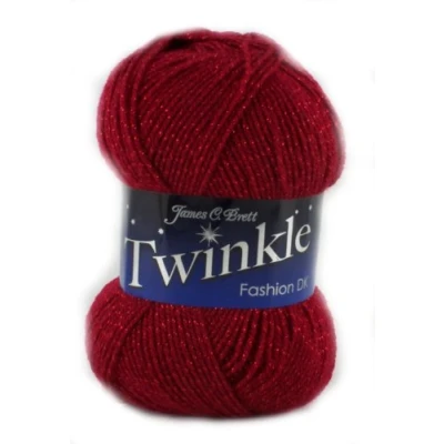 Image of Twinkle Fashion DK Double Knitting Wool 100g Ball Glittery Yarn James Brett Shade TK20 Cherry Red