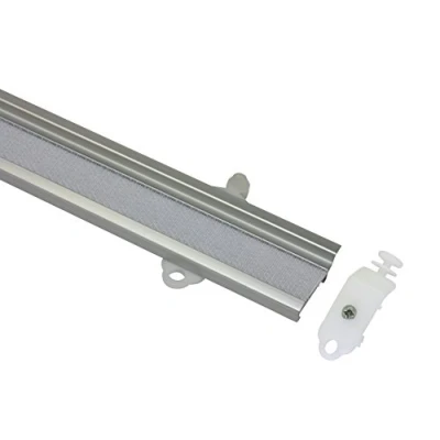Image of GARDINIA panel carrier for curtain rails and rods with inside track, Velcro pre mounted rollers, Support sliding head, 60 cm, Aluminium, White