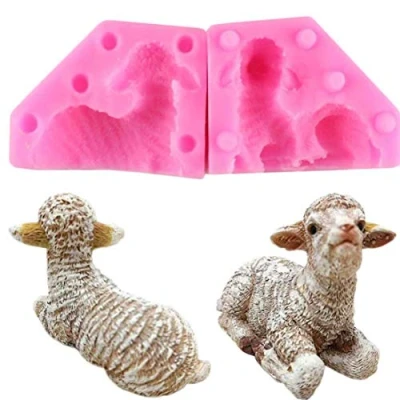 Image of 1pc 3d Sheep Silicone Mold, Candle Polymer Clay Molds Fondant Cake Decorarting Tools Baking Candy Chocolate Gumpaste Mould