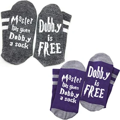 Image of FABSELLER Dobby Socks Unisex Novelty Funny Cotton is Free for Men Women Gift, 2 Pairs