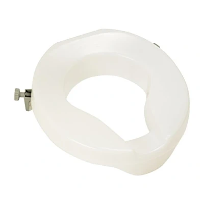 Image of HOMECRAFT Ashby Easy Fit Raised Toilet Seat, Elevated Seat Locks Onto Round Toilets, Portable Assistance for Disabled &amp; Elderly, 5cm/2&quot; High, White
