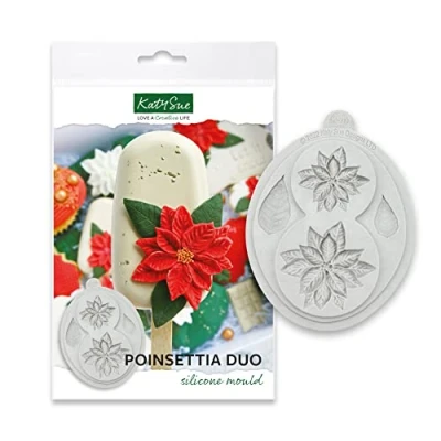 Image of Katy Sue Poinsettia Duo Silicone Mould for Cake Decorating &amp; Crafts
