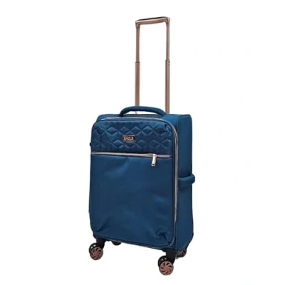 Image of Infinity Leather Unisex Cabin Suitcases 4 Wheel Luggage Travel Lightweight Bags Teal Lace Size Medium