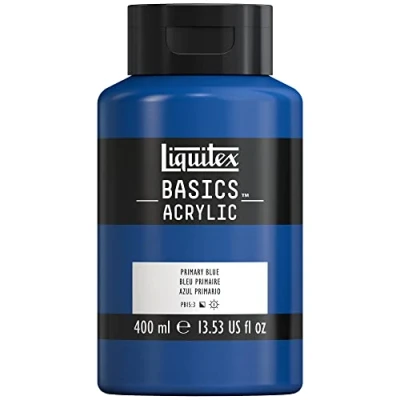 Image of LIQUITEX Basics Acrylic Paint, Primary Blue, 400 ml Bottle