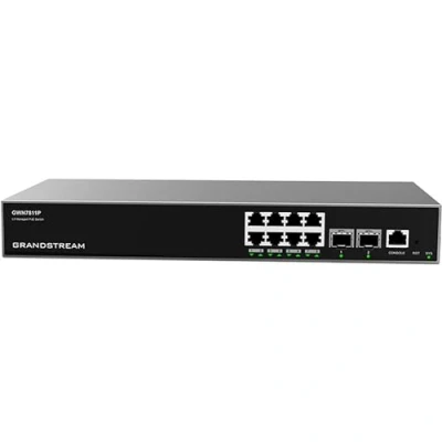 Image of GRANDSTREAM GWN7811P Managed Layer Switch (Layer) 3. Ports: 8X GbE RJ45 PoE 802.3 AF/at, 30W per Port, 2X SFP+, Fanless Brand