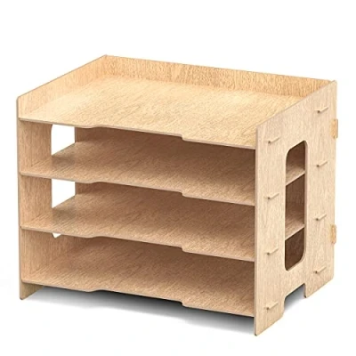 Image of Booxihome Wooden Desk Organiser Tray for File, Document, Letter, a4 Paper, Office Tidy Storage