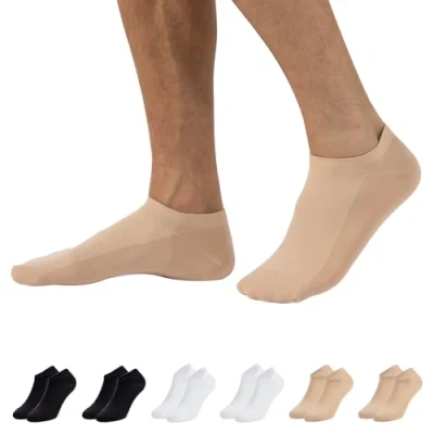 Image of CALZITALY 6/12 PAIRS Ankle Liner Socks, Opaque Trainer Socks in Microfiber Black, White, Skin, Multicolour Made Italy (3 6, 2 Skin)