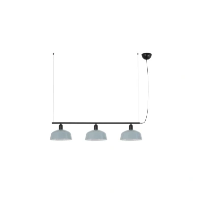 Image of Tatawin Medium Bar Pendant Ceiling Light Black, Gloss Grayish Blue 3x E27