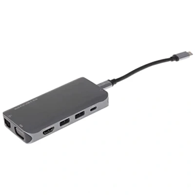 Image of Nikkai USB C Hub Adapter, 11 in 1 with 3x A 3.0, 4K HDMI, RJ45, VGA, PD, 3.5mm Audio Jack, SD/Micro SD Card Reader for MacBook Air, Pro, Dell XPS, Lenovo ThinkPad and More