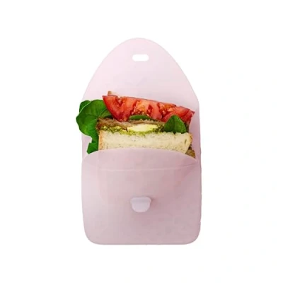 Image of b.box Silicone Sandwich Pocket Reusable Pouch Fits in Lunchbox Microwave, Freezer &amp; Dishwasher Safe Food Meal Prep Storage Container