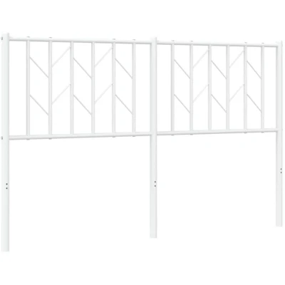 Image of vidaXL White Steel Metal Headboard for Bedroom Stylish Home Bed Header, 146 x 90 cm Perfect Backrest Support, Designed 140 Frames
