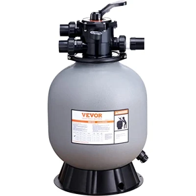 Image of VEVOR Sand Filter, 19 inch, Up to 45 GPM Flow Rate, Above Inground Swimming Pool Filter System with 7 Way Multi Port Valve, Backwash, Rinse, Recirculate, Waste, Winter, Closed Functions