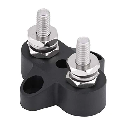 Image of Bus Bar 12V Replacement M6 Power Terminal Block Dual 48V 2 Studs Heavy Duty Stainless Steel Positive Distribution