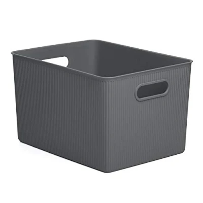 Image of Tatay Storage Box Baobab, 22L Capacity, Polypropylene, BPA free, Anthracite Grey. Measures 29.4 x 38.5 23 cm
