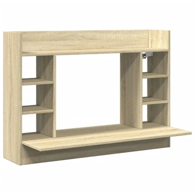 Image of vidaXL Wall Mounted Desk Sonoma Oak 105x48x75 cm Engineered Wood