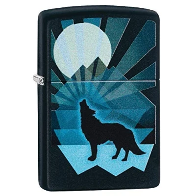 Image of Zippo Windproof Lighter Metal Long Lasting Best with Fluid Refillable Perfect for Cigarettes Cigars Candles Pocket Fire Starter Wolf Collection