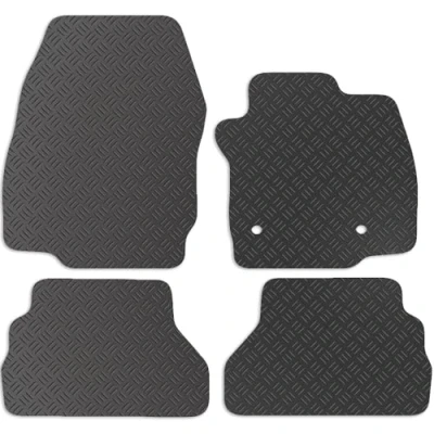 Image of Carsio Rubber Car Mats For Ford B Max 2012 to 2015 2 Clips Tailored Fit Floor Mat Set Complete Accessory Black Custom Fitted All Weather &amp; Heavy Duty, Anti Slip Backing with