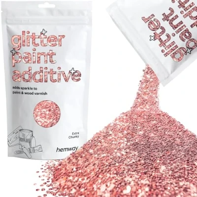 Image of Glitter Paint for Walls Light Rose Gold Additive Emulsion Latex Acrylic Sparkles Extra Chunky Interior Painting 100g / 3.5oz