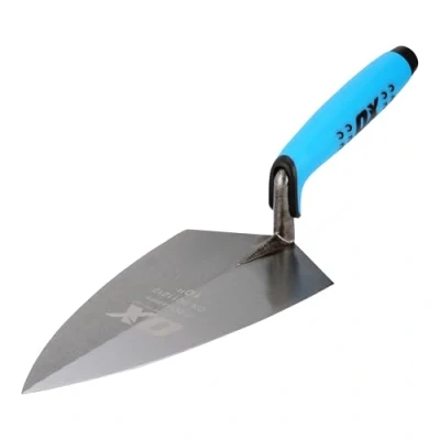 Image of OX PRO P011210 Series steel Brick Trowel with Dura Grip Handle Philadelphia Pattern Solid forged blade Multi Colour, 250 mm