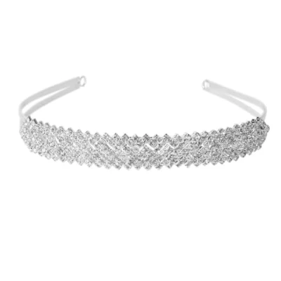 Image of WINOMO Crystal Rhinestone Crown Hair Barrette Loop Tiara Hairband Headband