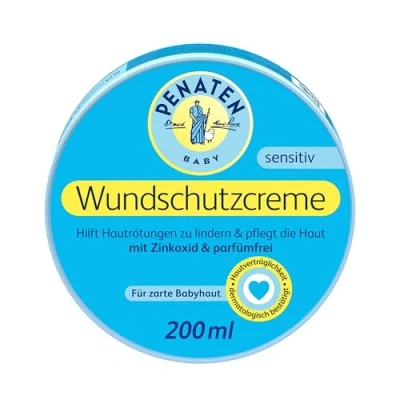 Image of Penaten Wound Protection Cream, Soothing Baby Cream with Zinc Oxide for Nappy (1 x 200 ml) ml
