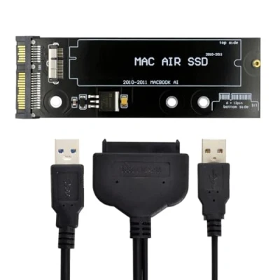 Image of cablecc USB 3.0 to 12+6pin SSD HDD SATA 22Pin Hard Disk Cartridge Drive for Air Pro 2010 2011 A1369 A1370