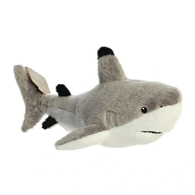 Image of Aurora, 35017, Eco Nation Blacktip Shark, 15In, Soft Toy, White &amp; Grey