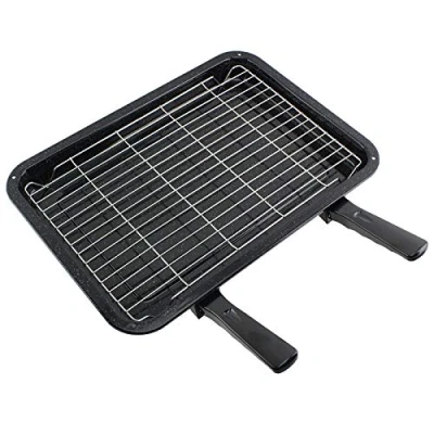 Image of SPARES2GO Large Grill Pan, Rack &amp; Dual Detachable Handles for Cata Oven Cookers