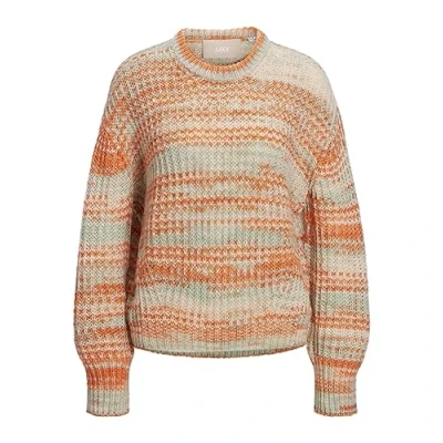 Image of JJXX Women&#039;s Jxsimone Ls Cneck Knit Noos Sweater, Beige/Stripes:/Multi Space Dye, S